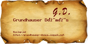 Grundhauser Dömös névjegykártya